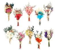 Songjum 10Pcs Mini Dried Flower Bouquet Colourful Natural Boho Dried Flowers Set Mini Natural Real Plants for Wedding Table Centerpieces Gift Box Cake Bottle Decor Home Vase Decorations DIY Craft