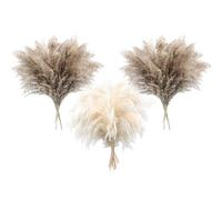 Songjum 36 PCS Pampas Grass Boho Decor Fluffy Pompas Grass Natural Dried Pampas Grass Small Short Pampass Bulk for Boho Home Decor Wedding Decor Table Decor （24pcsNatural+12pcs White）