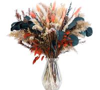 Songjum 60Pcs Natural Dried Pampas Grass Bouquet Natural Dried Flower Bouquet Bunny Tails Decoration Boho Dried Floral Arrangements for Thanksgiving Home Wedding Boho Theme Party Table Decor