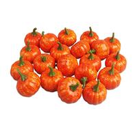 Songjum20Pcs Small Artificial Pumpkins Very Realistic Autumn Pumpkin Decorations Plastic Pumpkins for Fall Wedding Halloween Thanksgiving Tabletop Autumn Harvest Decorations