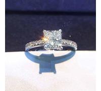 SONGK CC Trendy Jewelry S925 Rings For Women Cubic Zirconia Charms Bridal Wedding Engagement White Gold Color Ring