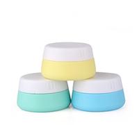 Songlela Leakproof Silicone Travel Cosmetic Containers with Sealed Lids, Multifunction Toiletry Jars for Cream Gel Paste Makeup Hair Pomade, Great for Travel, Camping and Outdoors, 3 Pieces (10 ml)