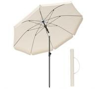 SONGMICS 1.8m Parasol, Garden Umbrella, UPF 50+, 30° Tilt in 2 Directions, Height Adjustable, with Portable Carry Bag, for Balcony, Garden, Terrace, Base Not Included, Beige GPU062LZ01