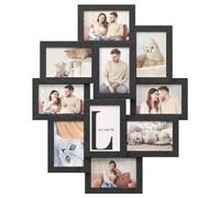 SONGMICS Collage Picture Frames, 10 Frames for 4x6 Photos, Collage Photo Frames for Wall, Multi Frames, Wall Decor, Ink Black RPF20BK