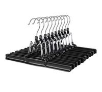 SONGMICS 10-Pack Trousers Hangers, Skirt Hangers, 360 Degree Swivel Hook,Black CRI07B-10