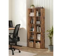 Songmics 10-Shelf Bookshelf, Shelving Unit, Rack, For Living Room, Office, Study, And Bedroom, Industrial, Rustic Brown