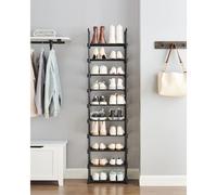 SONGMICS 10-Tier Metal Shoe Storage Organiser Customisable Space-Saving Design in Black SONGMICS Black