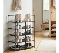 Songmics 10-Tier Shoe Rack, Shoe Stand, Space-Saving Shoe Storage, 33 X 33 X 173 Cm, Metal Frame, Non-Woven Fabric Shelves