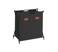 Laundry Hamper with 2 Sections and X-Frame, Ink Black / 115 L