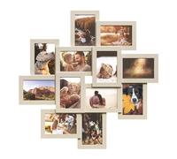 SONGMICS 12 4x6 Photo Frames Wall Gallery Multi-Frame Decor, Natural Beige RPF022N01