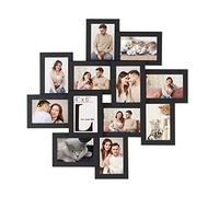 SONGMICS Picture Frame Collage for 12 Photos in 4x6, Picture Frames, Photo Frame Set, Glass, Assembly Required, Wall-Mounted, Family Photos, MDF, Ink Black RPF22BK