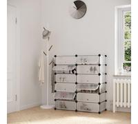 SONGMICS 12-Slot Rectangular Storage Organiser Modular DIY Metal Wire Unit in White SONGMICS White