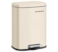 SONGMICS 12L Cappuccino Bathroom Bin, Easy-Clean Steel, Soft-Close Lid | Hands-Free Opening, Bag Holder and Space-Saving Design for Bathrooms, Washrooms and Small Spaces, LTB112LZ02