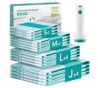 SONGMICS 15 Pack Vacuum Storage Bags, Electric Pump, 3S/4M/4L/4J