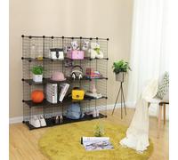 SONGMICS 16 Cube Metal Wire Storage DIY Modular Shelving Grids Organiser in Black SONGMICS Black