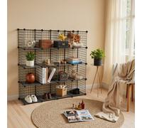 Songmics 16 Cube Metal Wire Storage Organiser, Diy Closet Cabinet And Modular Shelving Grids, Wire Mesh Shelves And Rack