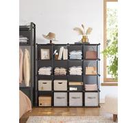 SONGMICS 16 Cube Modular Shoe Cabinet Wardrobe Pet Fence Storage Organiser in Grey SONGMICS Grey