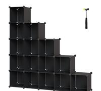 Songmics 16-Cube Storage Unit, Shoe Rack, Diy Shelving System, Stackable Cubes, Pp Plastic Shelf, Wardrobe, Closet Divider, For Bedroom