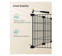 Songmics 2-Floor Metal Pet Playpen, 36 Grid Panels, Customisable Cage Enclosure For Small Animals, Rabbit Hutches, Includes Mallet