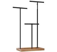 SONGMICS 2-in-1 Jewellery Display Stand Holder, 3 T-Shape Metal Bars