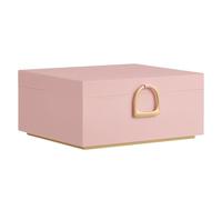 SONGMICS 2-Layer Jewellery Box, Jewellery Organiser with Handle, Removable Jewellery Tray, Jewellery Storage, Floating Effect, 20.5 x 24 x 11 cm, Gift Idea, Jelly Pink JBC165R01
