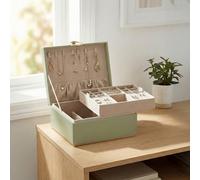 Songmics 2-Layer Jewellery Box, Removable Jewellery Tray, Jewellery Storage, Floating Effect,gift Idea, Sage Green