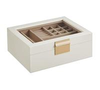 SONGMICS 2-Layer Jewellery Storage Organiser with Glass Lid