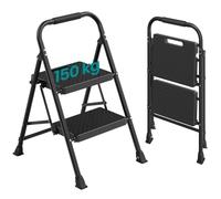 SONGMICS 2-Step Ladder, Wide Anti-Slip Pedals Step Stool, 150 kg Load