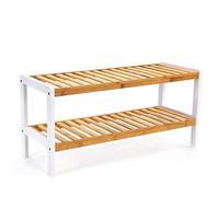 SONGMICS 2-Tier Bamboo Shoe Rack, Storage Shelf, 70 x 26 x 33 cm LBS02H