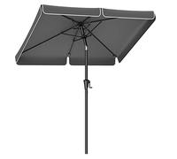 SONGMICS 2 x 1.5 m Patio Umbrella, Rectangular Garden Parasol Umbrella, UPF 50+, 30° Tilt in 2 Directions, for Garden, Patio, Base Not Included, Grey GPU048G01