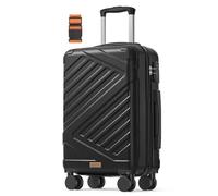 SONGMICS 20 Inch Hard Shell Suitcase, ABS Travel Luggage with TSA Lock, 4 Double Spinner Wheels, Travel Case with Strap, Cabin Suitcase, Ink Black RLP001B101
