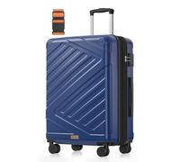 SONGMICS 24 Inch Hard Shell Suitcase, ABS Travel Luggage with TSA Lock, 4 Double Spinner Wheels, Travel Case with Strap, Medium Suitcase, Expandable, Bijou Blue RLP002Q101