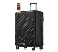 SONGMICS 28 Inch Hard Shell Suitcase, ABS Travel Luggage with TSA Lock, 4 Double Spinner Wheels, Travel Case with Strap, Large Suitcase, Expandable, Ink Black RLP003B101