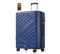 SONGMICS 28 Inch Hard Shell Suitcase, ABS Travel Luggage with TSA Lock, 4 Double Spinner Wheels, Travel Case with Strap, Large Suitcase, Expandable, Bijou Blue RLP003Q101