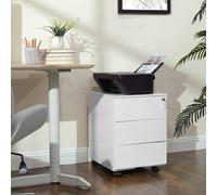 Songmics 3-Drawer File Cabinet, Lockable And Pre-Assembled, For Home Or Office, Stores Documents And Stationery, White