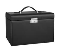 Songmics 3-Layer Jewellery Storage Case, Lockable Organiser With Handle And 2 Drawers, Gift For Women, Travel Use, Black
