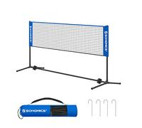SONGMICS 3 m Badminton Net, Volleyball Net, Adjustable Height Poles Portable Set for Tennis, Beach-Volleyball, for Garden, Park, Outdoor, Blue SYQ300V1