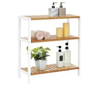 SONGMICS 3-Tier Bamboo Storage Shelf, 60 x 26 x 66 cm | Multifunctional Shelving Unit, Light Bamboo, BAMBOU Collection BCB33WN