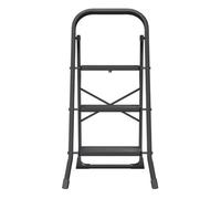 Songmics 3-Tier Folding Stool, Step Ladder With Safety Lock, For Home Storage, Black