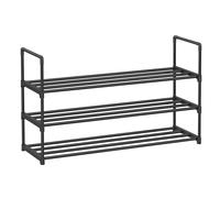 SONGMICS 3 Tier Shoe Rack Shoe Storage Organiser Metal Storage Rack Upright or