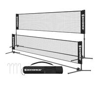 SONGMICS 3m/4m/5m Badminton Net, Volleyball Net with Height Adjustable Poles, Portable Net for Junior Tennis, Beach Volleyball, Pickleball, for Garden Park Outdoors