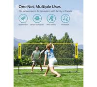 Songmics 3M Badminton Net, Volleyball Net With Height Adjustable Poles, Portable Net For Junior Tennis, Pickleball