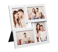 SONGMICS Collage Picture Frames, 4 Frames for 4x6 Photos, Collage Photo Frames for Wall, Multi Frames, Wall Decor, Cloud White RPF25WT