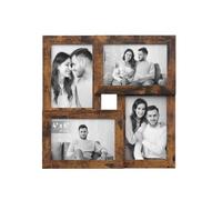 SONGMICS 4-Photo Collage Frames, MDF, Clear Glass, Wall and Tabletop Decor | Picture Frames, 30 x 30 x 2.4 cm, Easy to Update, Ideal Gift, Kavi Collection, RPF025X01