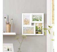 Songmics 4-Frame Photo Collage, Wall Mounted Picture Display Set, Family Memory Showcase, Cloud White