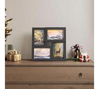 Songmics 4-Frame Picture Collage, Wall Mounted Photo Display, Family Memory Collection, Ink Black