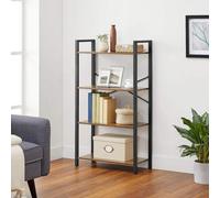 Songmics 4-Tier Bookshelf, Storage Rack With Steel Frame, 120 Cm High, For Living Room, Office, Study, Hallway, Industrial Style