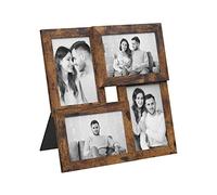 SONGMICS 4 x 4 Photos Collage Glass Panel Wall Mounted Photo Gallery Presentation Vintage Brown RPF025X01