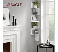 Songmics 5-Tier Corner Shelf, Wall Shelf, Display Floating Shelf In Living Room, Study, Kitchen, Bedroom, For Plants, Cds