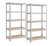 SONGMICS 5-Tier Heavy-Duty Shelving Units, Set of 2 Steel Shelving Units for Storage, Boltless Assembly, for Garage, Shed, Load Capacity 875 kg, 40 x